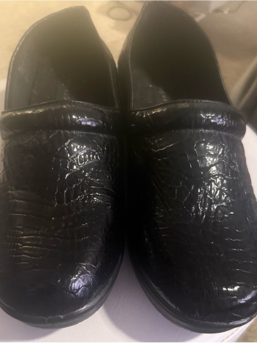 Black Men's Slip-On Leather Work Shoes